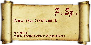 Paschka Szulamit névjegykártya